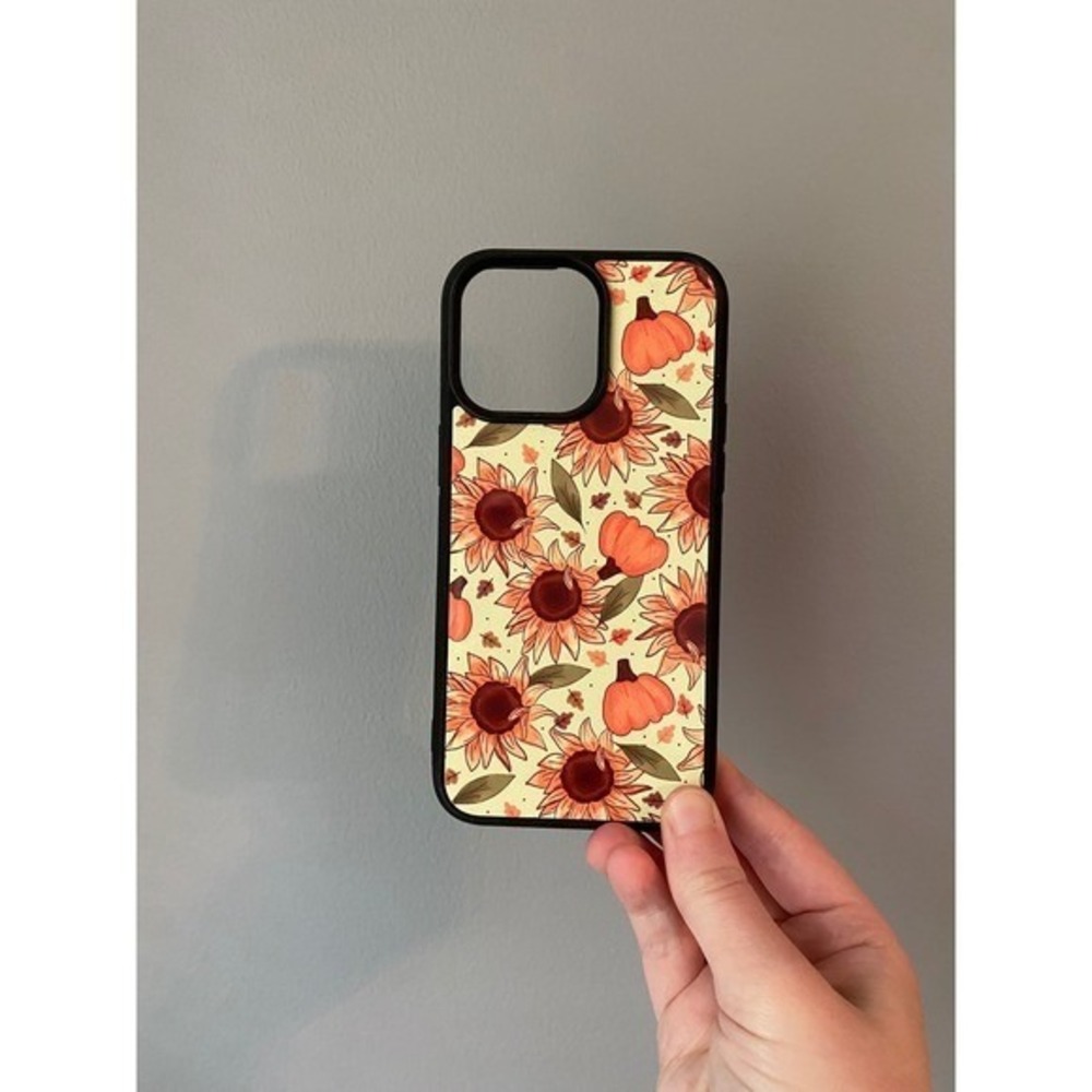 iPhone 15 Pro Max Case Unisex One Size Cream Orange Sunflower Pumpkin Fall